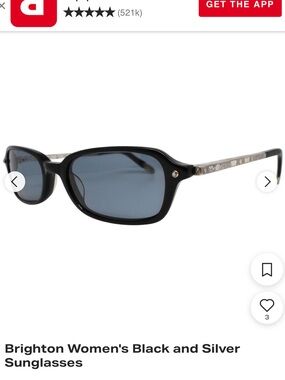 Brighton Black Frames with Silver Floral Patterned Temples. Blue Moon S0363